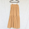 For Days Poplin Dress Womens M Khaki Sleeveless Tiered Midi Maxi NWT