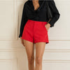 Alice + Olivia Cady Short Womens 10 Red Cotton Mid-rise Tailored Mini