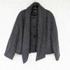 Zara Short Boucle Coat with Scarf 6318/295/922 Womens XL Dark Gray Button Front