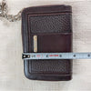 Burberry Vintage Leather Wallet with Chain Black Plaque Logo Bifold Rare