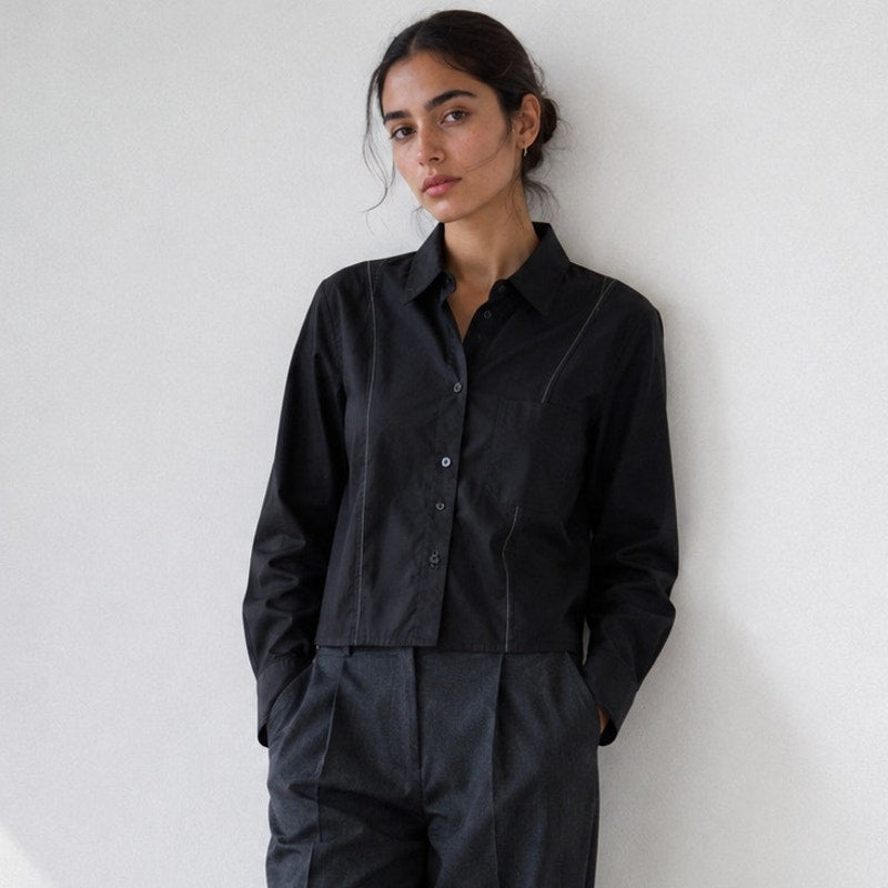 Rag & Bone Gerry Shirt Womens S Black Cotton Long Sleeve Button-Up NWT