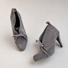 Pedro Garcia Gray Suede Yasu Chukka Platform Heel Ankle Boots, Size 41/US 11