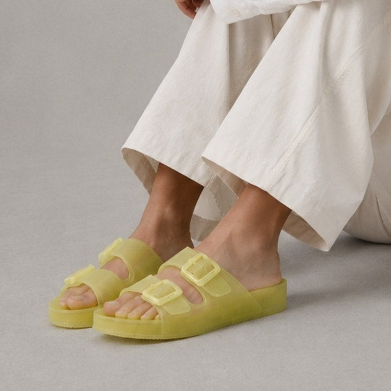 Balenciaga Mallorca Sandals 656937 Technical PU Unisex EU39/US9 Yellow Slip On