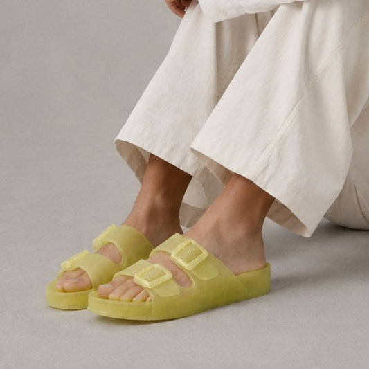 Balenciaga Mallorca Sandals 656937 Technical PU Unisex EU39/US9 Yellow Slip On