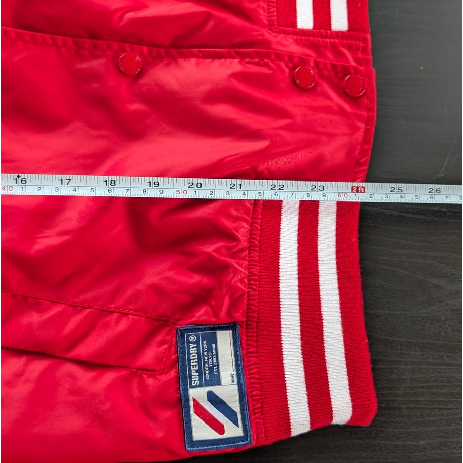 Superdry Red Classic Varsity Baseball Logo Sportwear Jacket, size 4