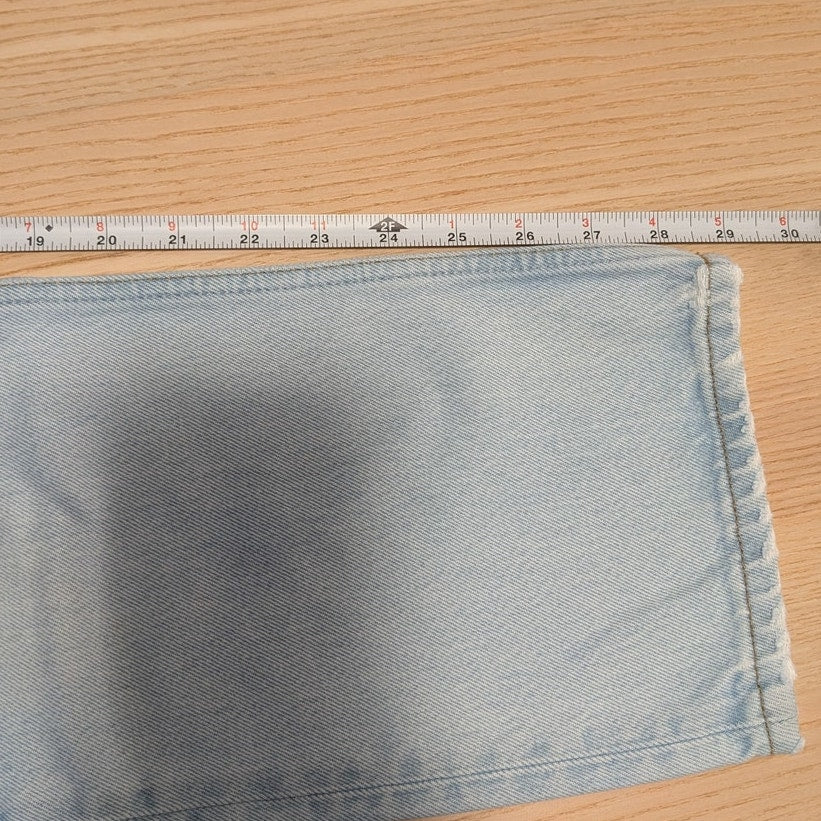 Reformation Cynthia Patch Denim High Rise Straight Ankle Jeans, size 27
