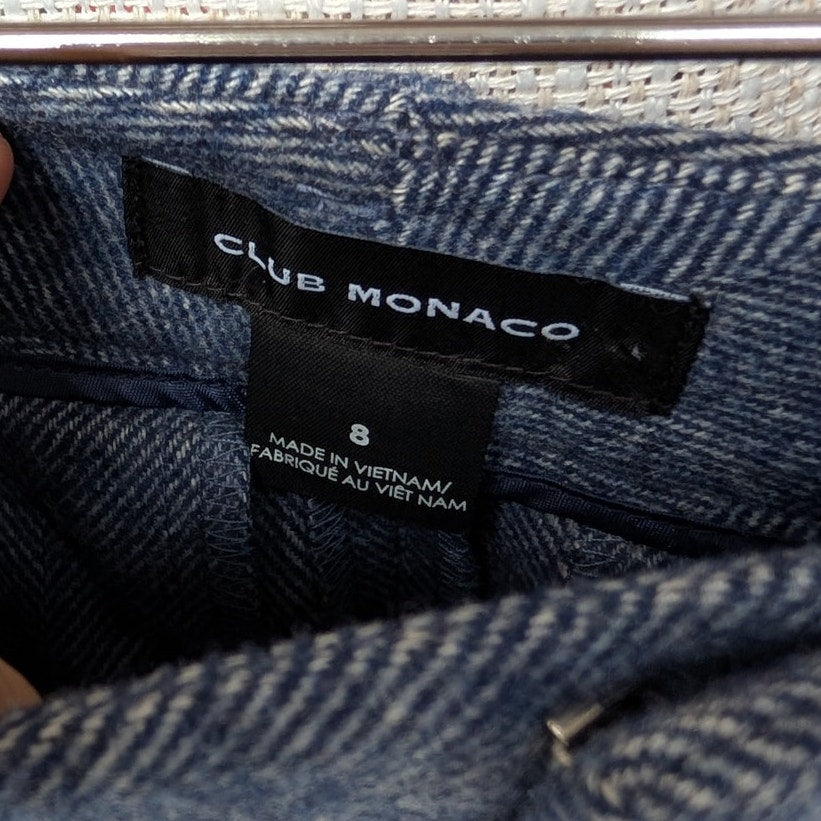 Club Monaco Wool Blend Straight Leg Mid Rise Ankle Chino Pants, size 8
