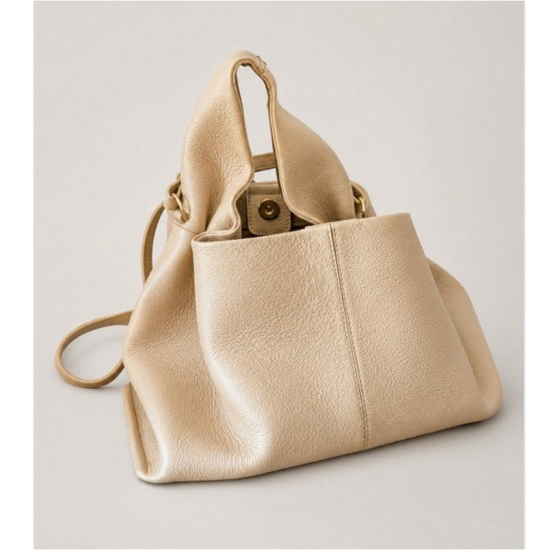 Polene Numero Neuf Edition Textured Sand Leather Shoulder Crossbody Bag