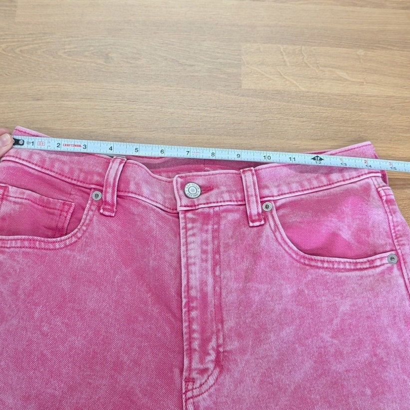 Gap High-rise Stride Ankle Jeans Womens 29/8T Sugar Pink Denim Wide Leg