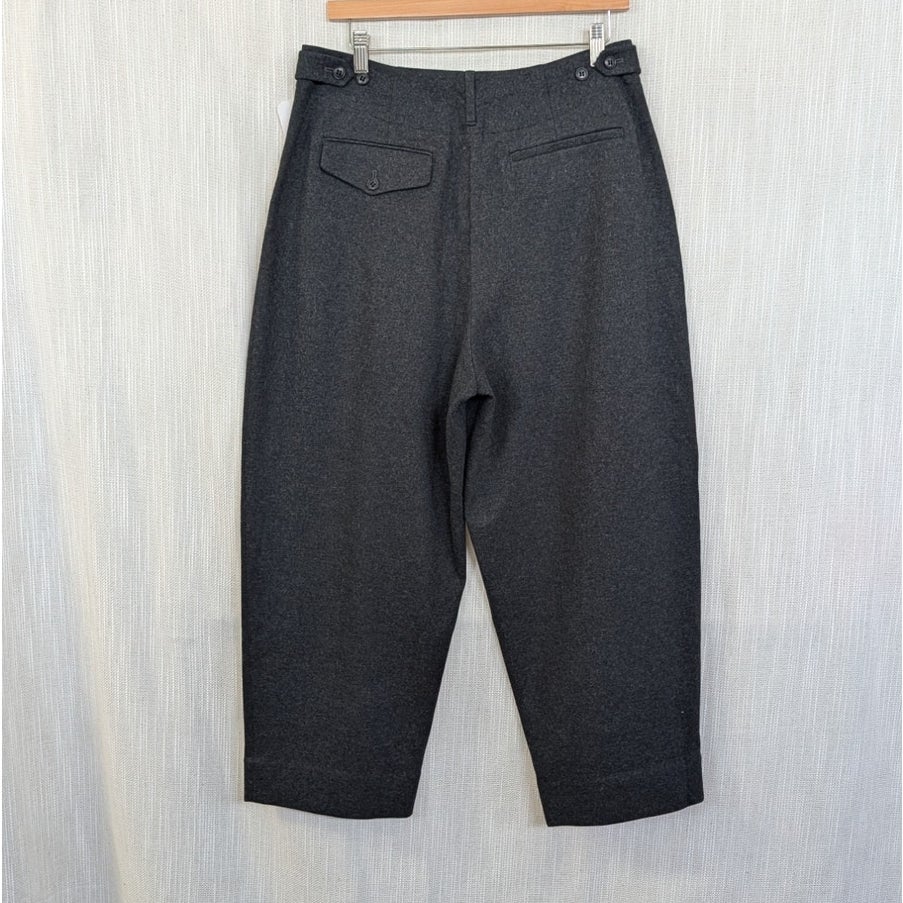 Comptoir des Cotonniers Wool Blend Tapered Cropped Pleated Banana Trousers L