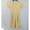 PRADA Pleated Short Sleeves Dress Womens IT40/S Yellow Crew Neck Knee Length