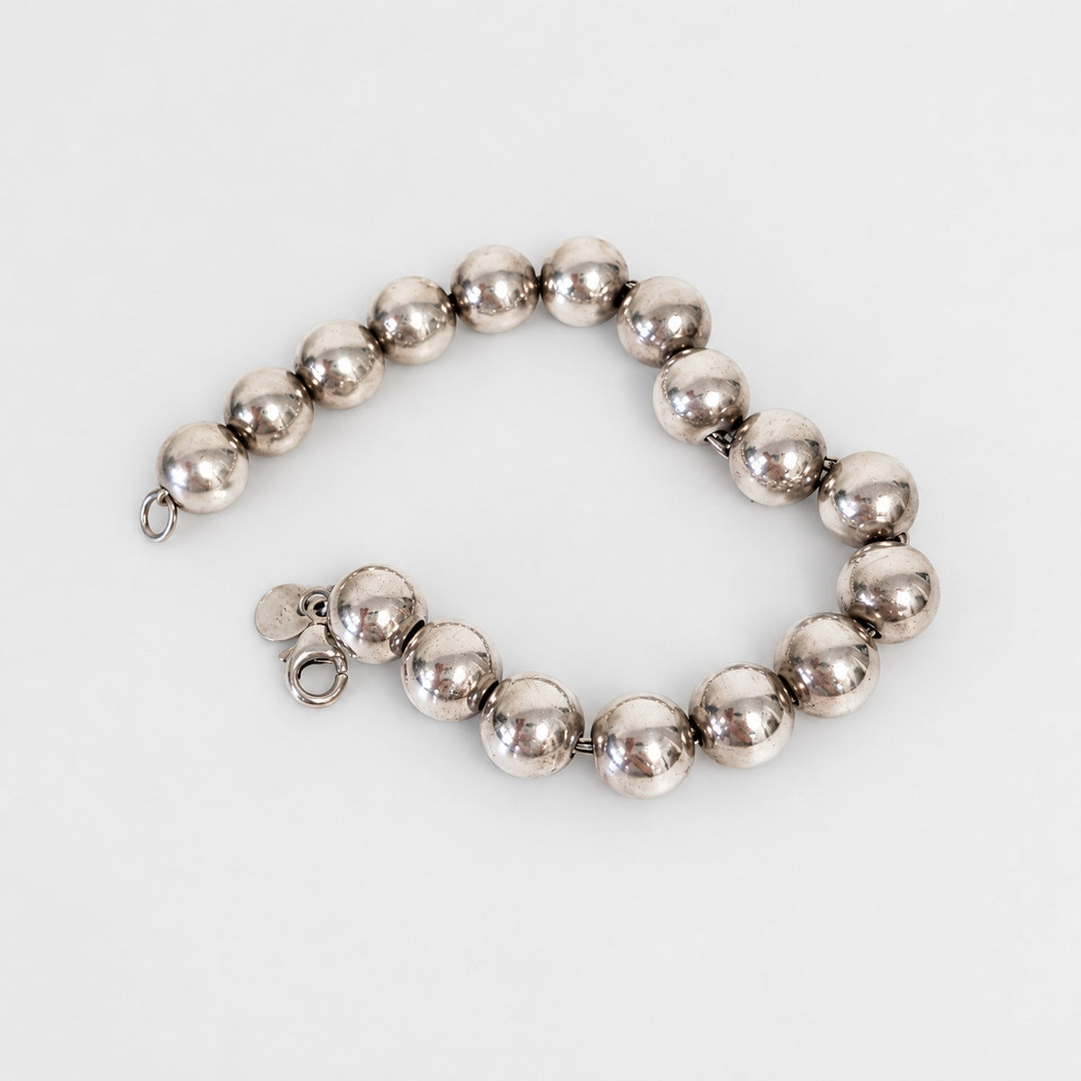 Tiffany & Co Sterling Silver Hardware Ball Bead Bracelet Lobster Clasp