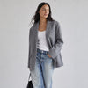 Anine Bing Quinn Blazer Womens Heather Grey Wool Cashmere Oversized Jacket XL