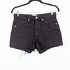 Frame Le Brigette Mini Short Womens 25 Black Denim Cotton High-Rise Raw Cut NWOT