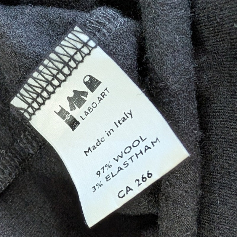 Labo.Art Gonna Penna Wool Midi Skirt Womens 0 Black High-rise Straight Italy NWT
