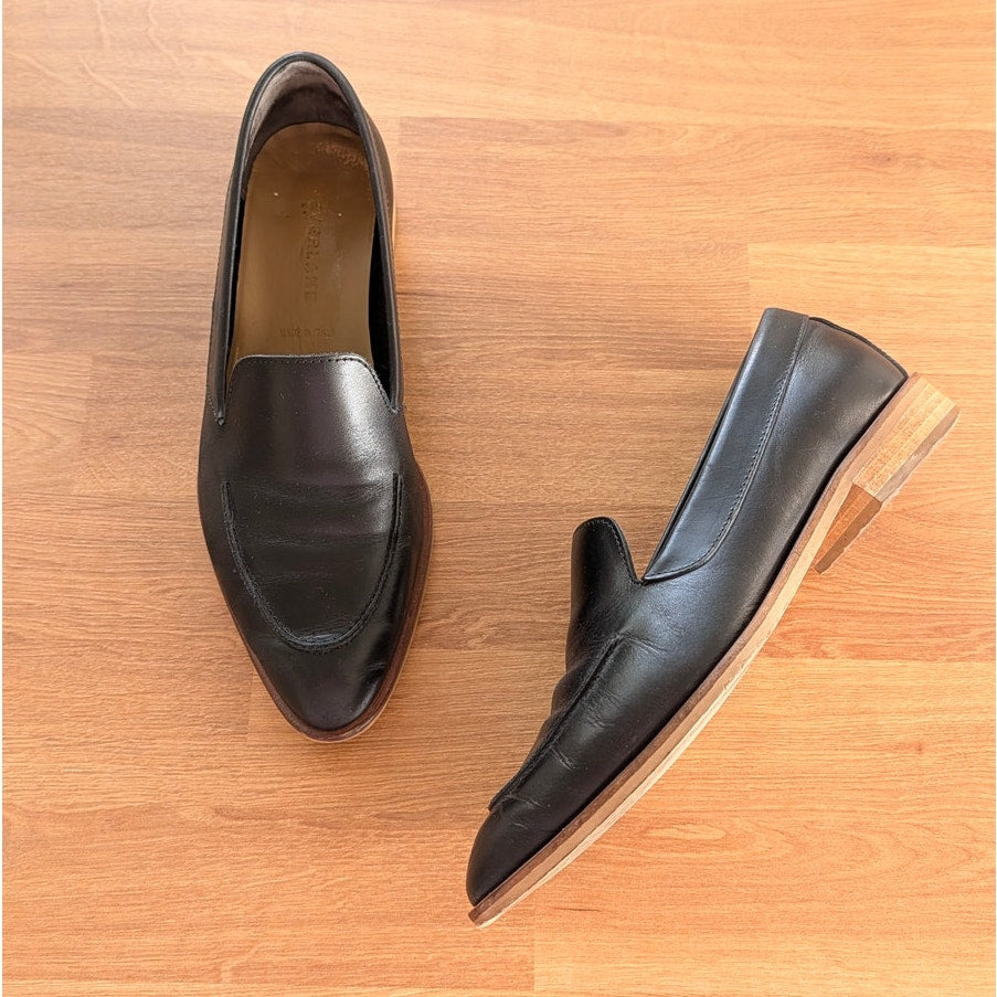 Everlane The Modern Loafer Unisex Womens 6 Black Leather Oxford Pointed Toe