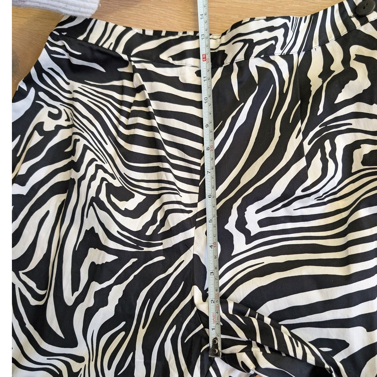 NWT Anthropologie Corey Lynn Black/White Zebra Striped Wide Leg Pants, size M