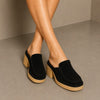 Chloé Jamie Heel Mules Womens IT 40/US9 Black Leather Suede Platform Slip On