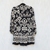 Zara Dress Womens S Black/White Printed Long Sleeve V-neck Relaxed Shirt Mini