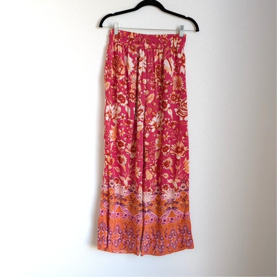 By Anthropologie Kari Sleep Pajama Floral Print Wide Leg Pants, size XS