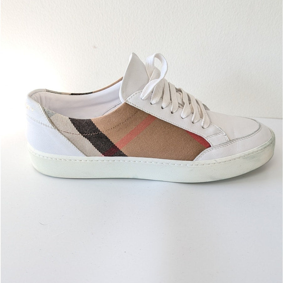 Burberry New Salmond Sneakers Womens EU39.5/US 9.5 House Check Low Top Lace-up