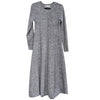 Zara Dress Womens L Gray Melange Knit Round Neck Lomg Sleeve Midi Maxi
