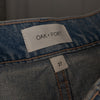 Oak + Fort Blue Denim Straight Leg Relaxed Fit Jeans in medium Stone, size 27