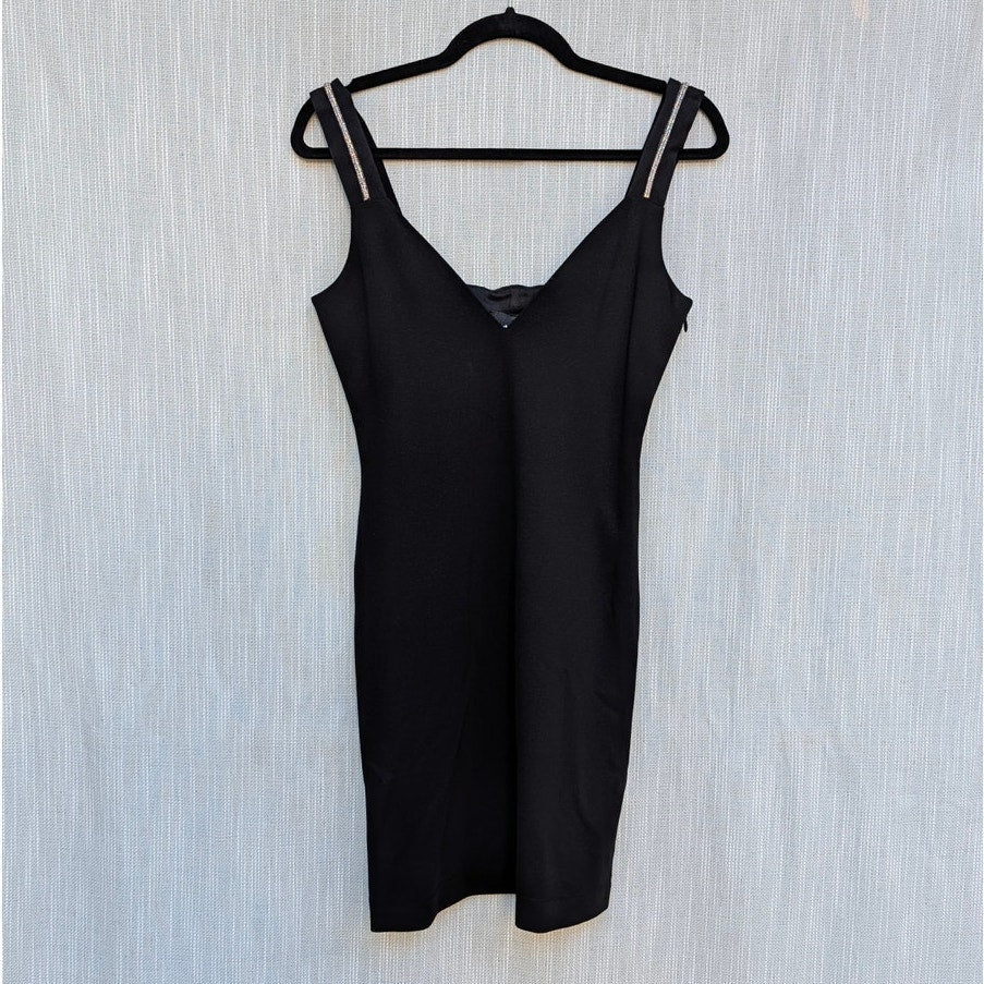 Just Cavalli Dress Womens IT42/US 6 Black Sleeveless Bodycon Slim Mini Logo NWT