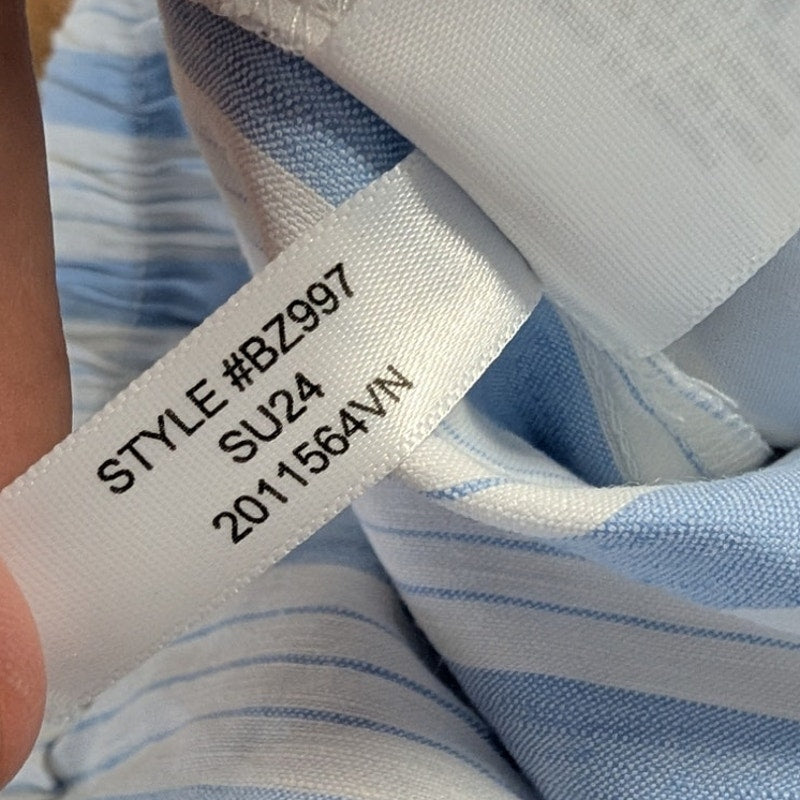 J.Crew Linen-viscose Blend Mini Short in Stripe BZ997 Womens 2XL Blue White