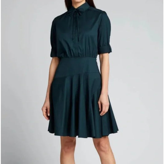 Jason Wu Dress Womens 8 Teal Poplin Long Sleeve Shirt Syle Mini NWOT