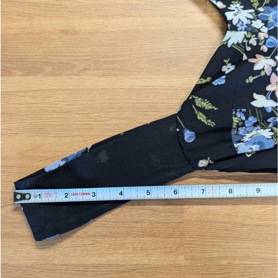 Reformation Fulton Sleeveless Floral Midi Dress Navy Blue Size 0