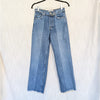 Reformation Natoma Blue Denim Distressed High-rise Straight Leg Jeans, size 25