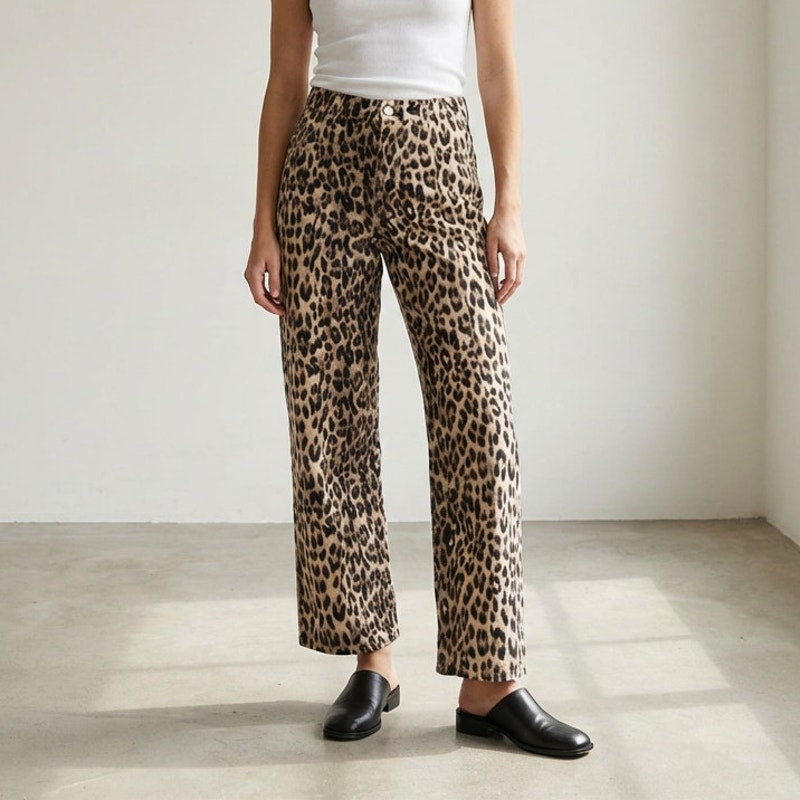 Baum und Pferdgarten Nara Denim Leopard High Waist Wide Leg Jeans, size EU44/12