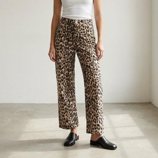 Baum und Pferdgarten Nara Denim Leopard High Waist Wide Leg Jeans, size EU44/12