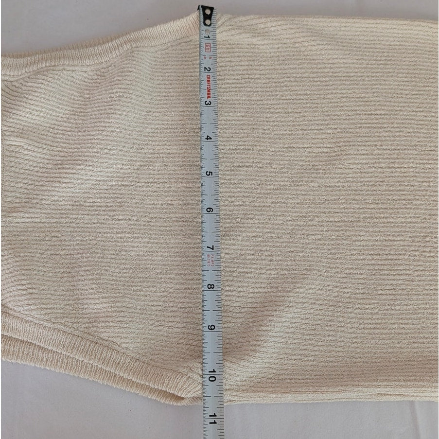 Coiplanet Top Womens Cream Sleeveless Knit Slim Fit Tank
