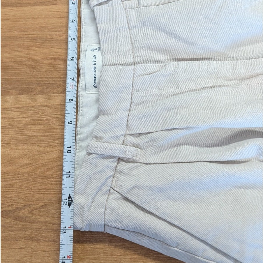Abercrombie Wide Leg Curve Love Pants Womens 26/2R Ecru High-rise Chino NWT