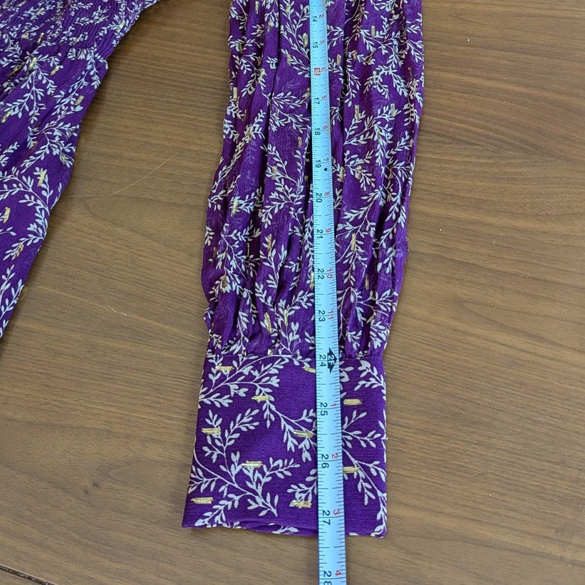 NWT Sézane Purple Robe Priscilla Floral Backless Midi Maxi Dress, size 40/L