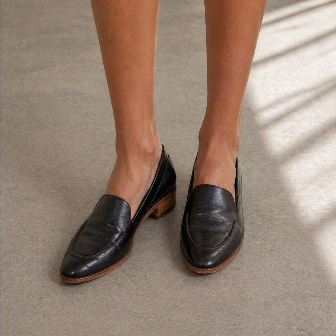 Everlane The Modern Loafer Unisex Womens 6 Black Leather Oxford Pointed Toe
