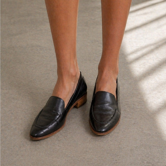 Everlane The Modern Loafer Unisex Womens 6 Black Leather Oxford Pointed Toe