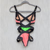 Agent Provocateur Mazzy Swimsuit Womens AP 3/US 6 Green/Pink One Piece Bandage