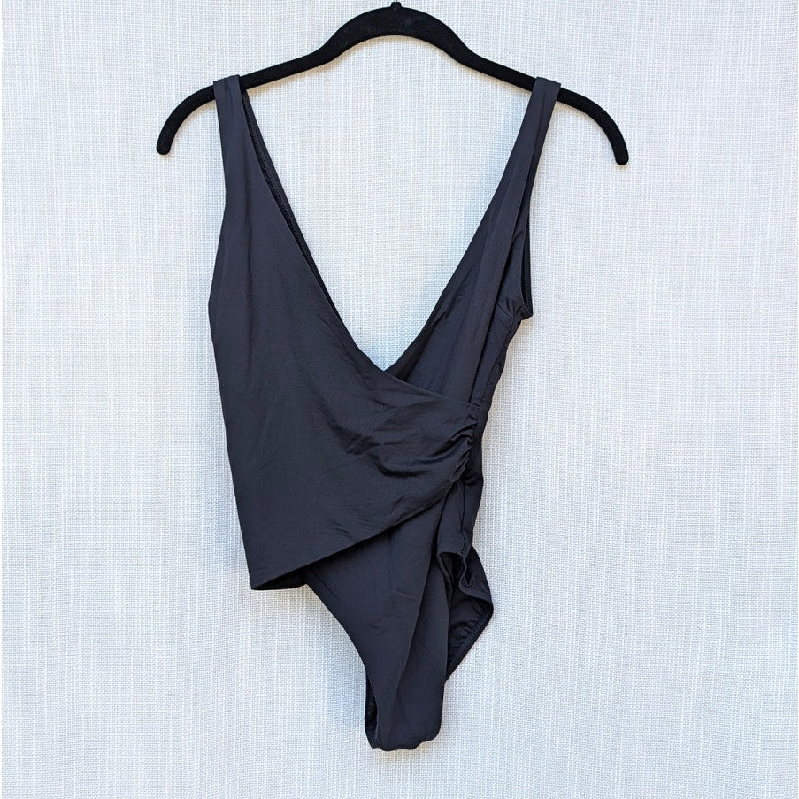 Melissa Odabash Veneto One Piece 61124110 Swimsuit Womens 4 Black V-neck NWT