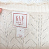 Gap × DÔEN Linen-blend Pointelle Short Sleeve Knit Top Womens XL Cream Crewneck