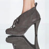 Pedro Garcia Gray Suede Yasu Chukka Platform Heel Ankle Boots, Size 41/US 11