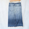 Current/Elliott The Slit Denim Ombre Straight Midi Raw Hem Skirt, size 27