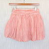 LoveShackFancy Roisen Skirt Womens 0 Pink Crinkled Taffeta A-line Mini