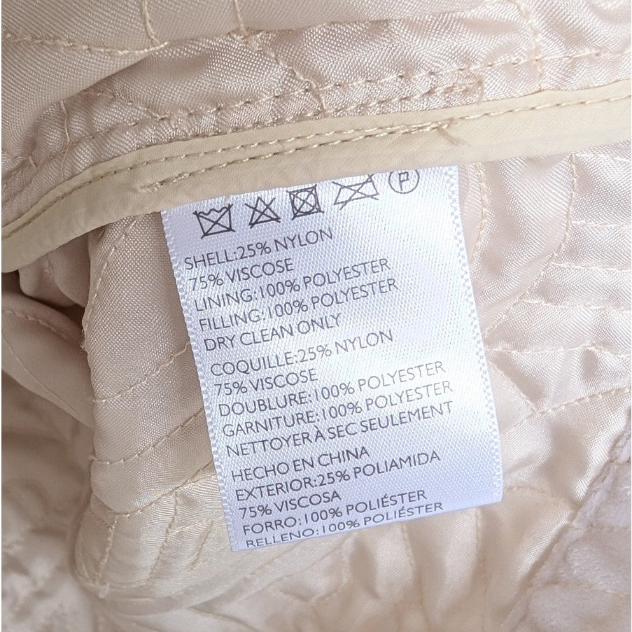 Silence+Noise White Quilted Velvet Hooded Full Zip Cropped Jacket, Size XS/S