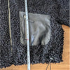 BLANKNYC Faux Fur Shearling Jacket Womens S Black Faux Leather Accents Zip Short