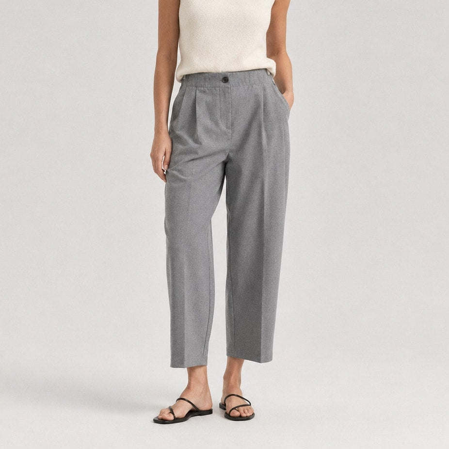 Zara Trousers Womens S Gray High-rise Cropped Dress Chino Pants