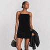 LEO LIN Leia Black Velvet Mini Dress, Size US6. New Year Of The Snake Collection