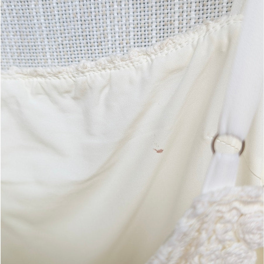Saylor Evangelina Crochet Dress Womens XS White Sleeveless Cotton Midi Maxi